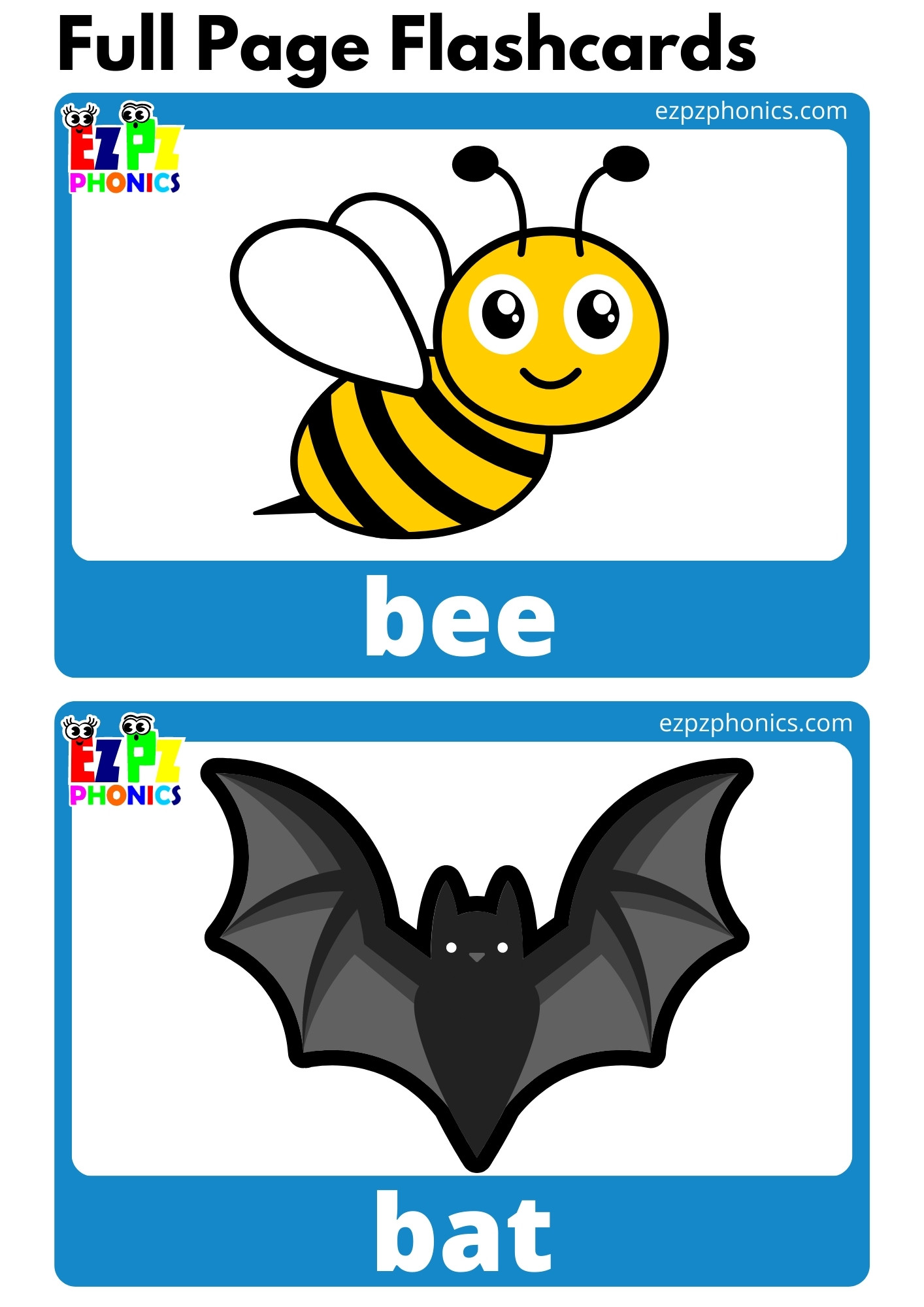 B Beginning Sounds Flashcards With Words Phonics Letter Sounds ...